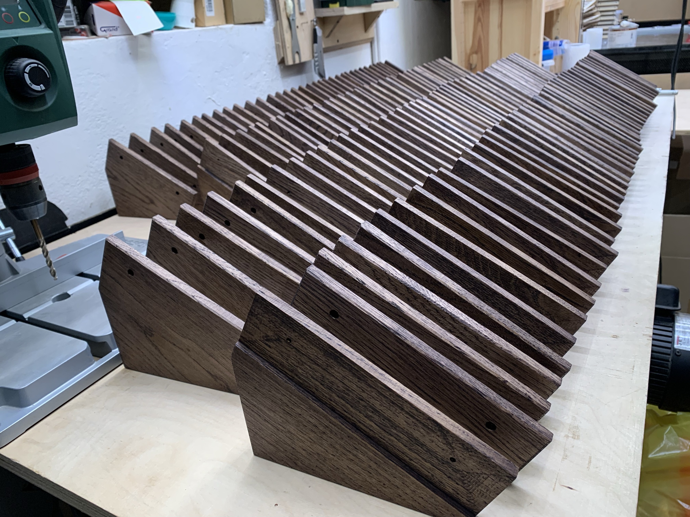 MONOSHAPE wooden parts being prepared in the workshop